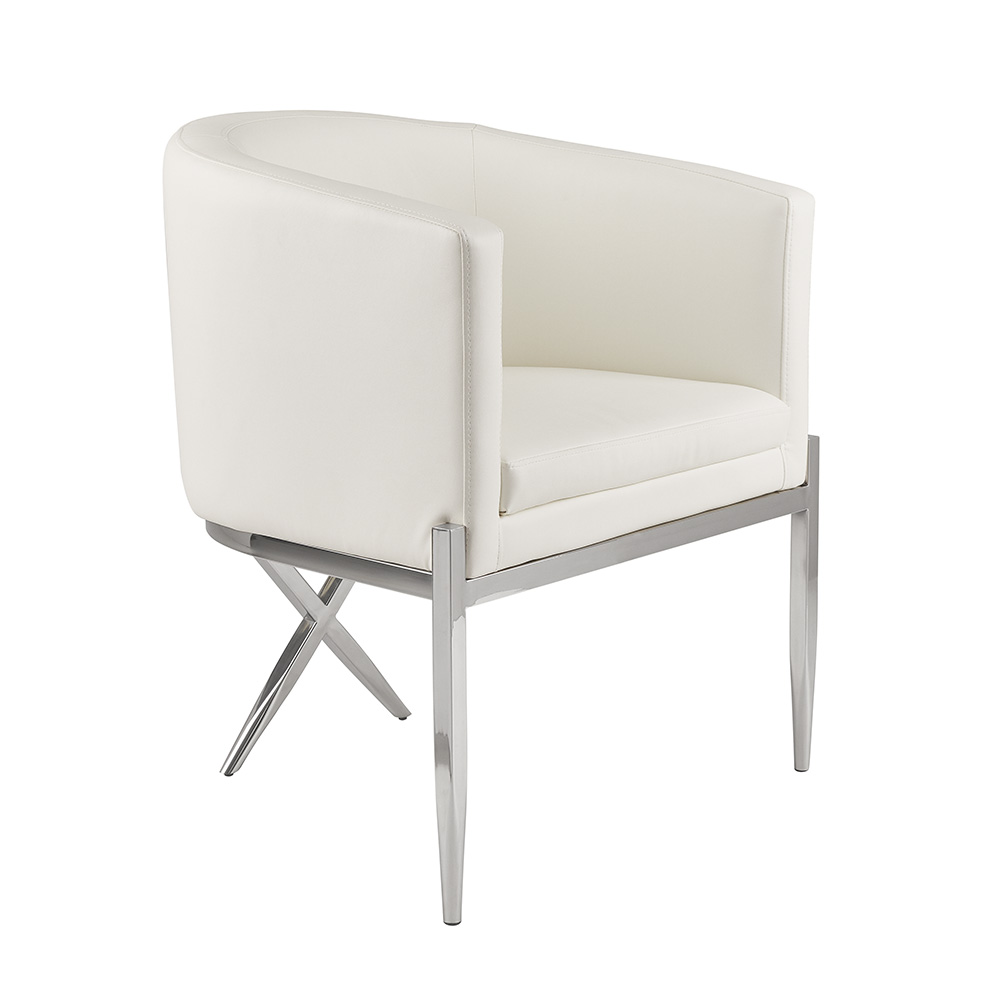 Anton Accent Chair - White Leatherette